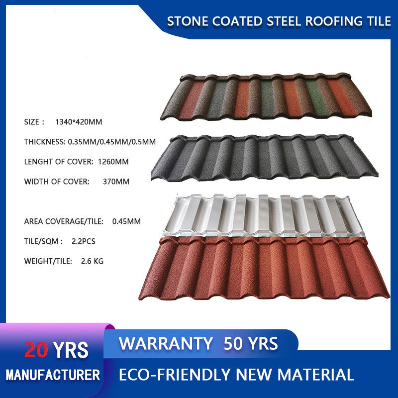 Mattonelle di tetto del metallo rivestite pietra di resistenza agli agenti atmosferici leggere 0.25mm 0.3mm 0.4mm 0.45mm Mattonelle d'acciaio Milano